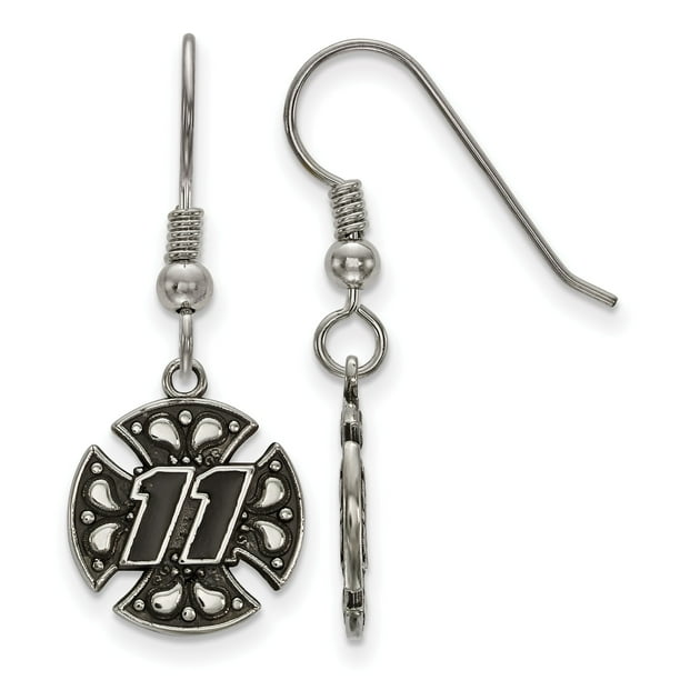 925 Sterling Silver Rhodium-plated Antiqued LogoArt NASCAR Bali Type # 24 Charm Pendant 925 Sterling Silver Rhodium-plated Antiqued LogoArt NASCAR Bali Type # 24 Charm Pendant